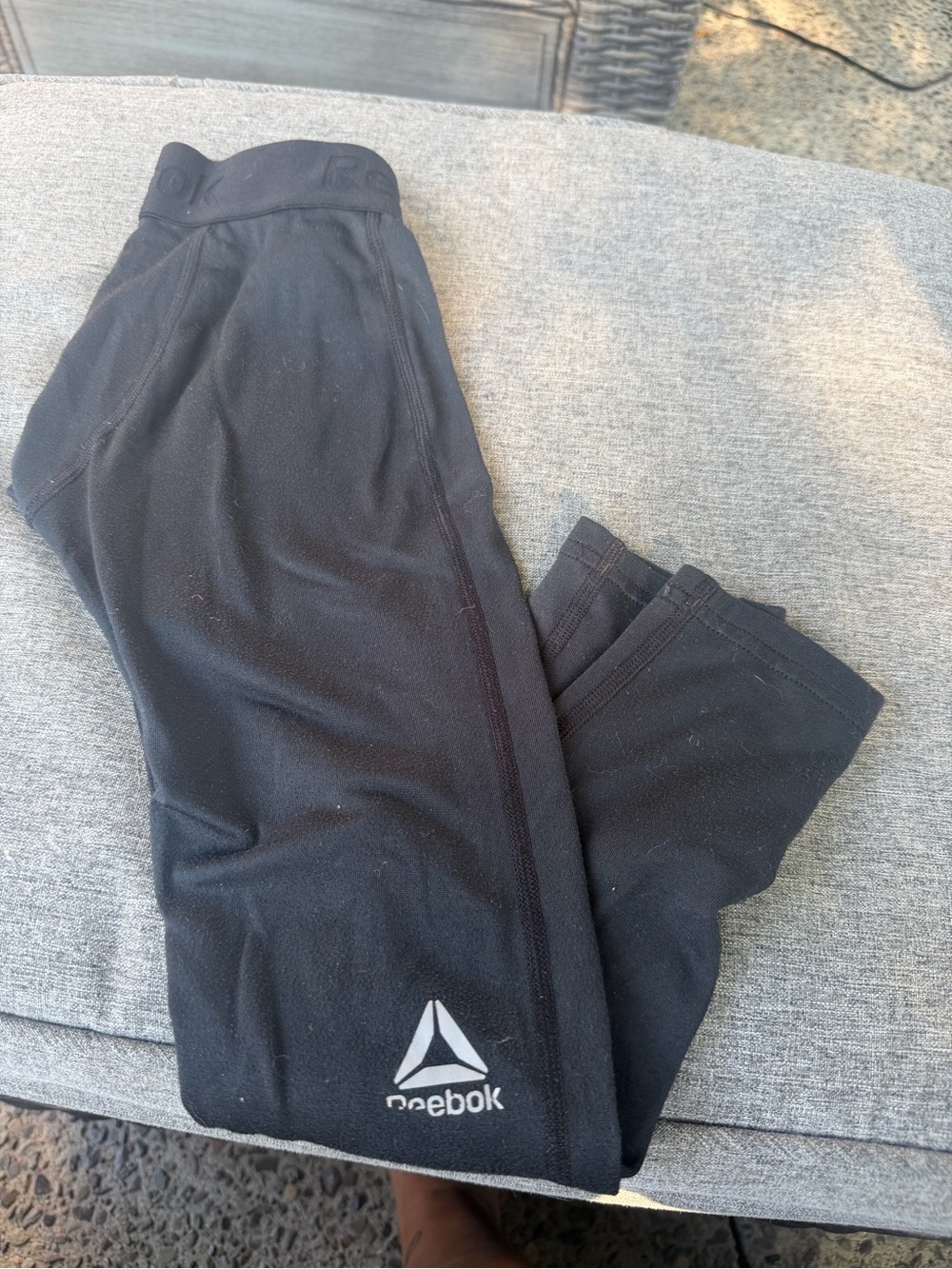 Reebok Black Performance Tights with Reflective Logo